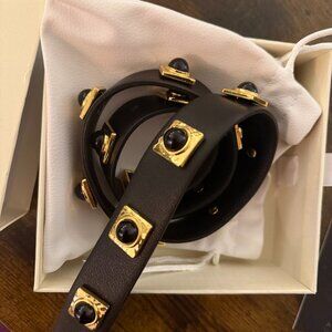 Aureum Black & Gold Studded Belt, Brand New! Size XS/S